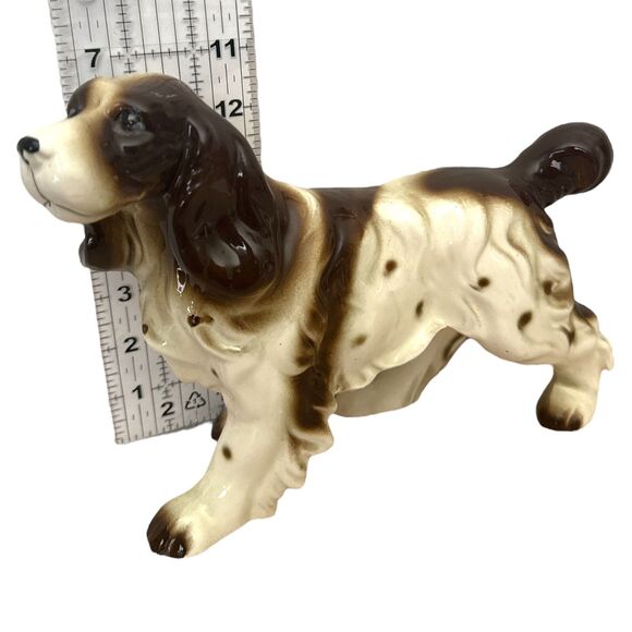 Vtg FAIRYLAND Japan English Spaniel Dog Figurine 10” Ceramic Porcelain Spotted - Picture 3 of 9